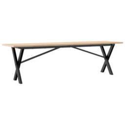 Berkfield Coffee Table X-Frame 160X40X45 Cm Solid Wood Pine And Steel - thumbnail 6
