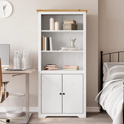 Vidaxl Bookcase Bodo White And Brown 80X40X172 Cm Solid Wood Pine Bookcases - image 1