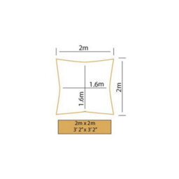 Kookaburra 2M Square Waterproof Lime Garden Patio Sun Shade Sail Canopy 98% Uv Block With Free Rope - thumbnail 5