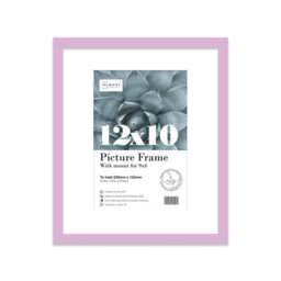 "12X10"" Lilac Frame With Mount For 9X6"" Pictures 20mm Slim Edge Portrait And Landscape Display With Wall Hooks And Kickstand" - thumbnail 1