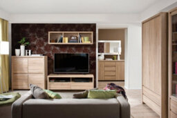 Arte Kaspian Oak Sonoma Media 144Cm Tv Cabinet - 2-Drawer Console With Open Shelf - thumbnail 4