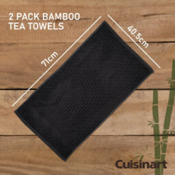 Cuisinart Professional Charcoal Rectangle Bamboo Cotton Sculpted Tea Towel 40 X 70Cm Pack Of 2 - thumbnail 5