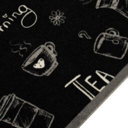 Berkfield Kitchen Rug Washable Morning Black 60X180 Cm Velvet - thumbnail 3