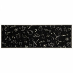 Berkfield Kitchen Rug Washable Morning Black 60X180 Cm Velvet - thumbnail 2