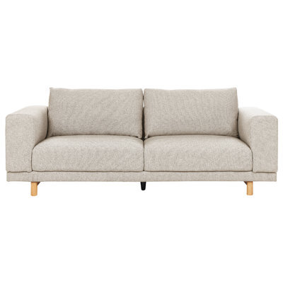 Beliani Sofa 3 Seater Nivala Fabric Light Beige - image 1