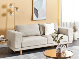 Beliani Sofa 3 Seater Nivala Fabric Light Beige - thumbnail 2