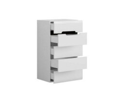 Impact Furniture Tallboy Tall Drawers Chest Of 5 Drawers Bedroom Living Room Storage Soft Close Black White Gloss Azteca - thumbnail 5