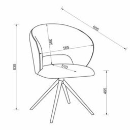 Xample Bentley Designs Alisa Round Sintered Stone Dining Table With 4 Grey Bouclé Swivel Chairs Matte White Top & Black Oak Legs - thumbnail 2