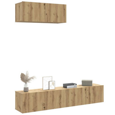 Berkfield 3 Piece Tv Cabinet Set Wall-Mounted Artisan Oak Engineered Wood - image 1