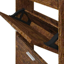 Berkfield Shoe Cabinet Smoked Oak 59X17X108 Cm Engineered Wood - thumbnail 8