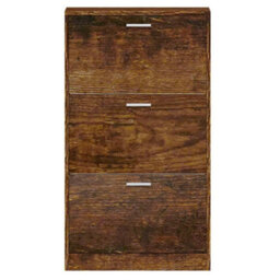 Berkfield Shoe Cabinet Smoked Oak 59X17X108 Cm Engineered Wood - thumbnail 6