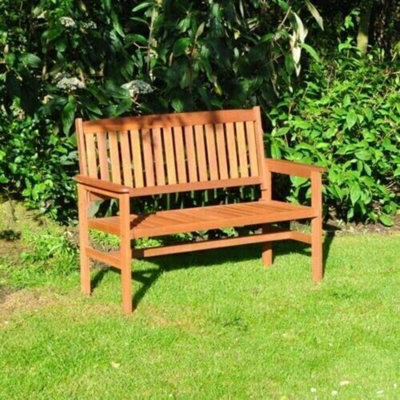 Traditional Wooden Garden Bench - Weather Resistant 2-Seater 1.2M Wooden Garden Furniture - image 1