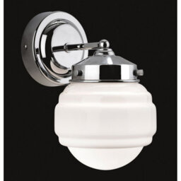 Luminosa Lighting Luminosa Art 1 Light Bathroom Indoor Wall Light Chrome, Opal White Glass Ip44, E27 - thumbnail 2