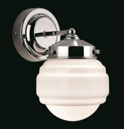 Luminosa Lighting Luminosa Art 1 Light Bathroom Indoor Wall Light Chrome, Opal White Glass Ip44, E27 - thumbnail 1