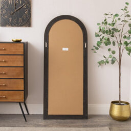 Melody Maison Dark Arched Wood & Gold Framed Wall & Leaner Mirror - 166Cm X 70Cm - thumbnail 5
