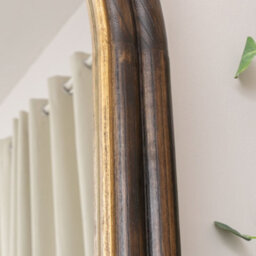 Melody Maison Dark Arched Wood & Gold Framed Wall & Leaner Mirror - 166Cm X 70Cm - thumbnail 2