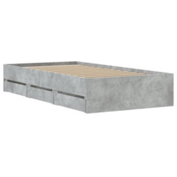 Berkfield Bed Frame With Drawers Without Mattress Concrete Grey 90X190 Cm Single - thumbnail 8