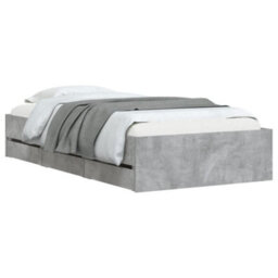 Berkfield Bed Frame With Drawers Without Mattress Concrete Grey 90X190 Cm Single - thumbnail 3