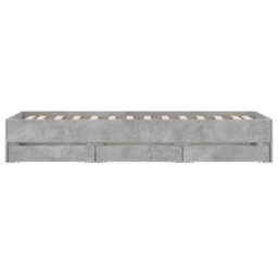 Berkfield Bed Frame With Drawers Without Mattress Concrete Grey 90X190 Cm Single - thumbnail 7