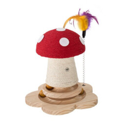 Living And Home Mushroom-Shaped Cat Scratching Post With Interactive Toys, 24Cm H - thumbnail 6
