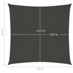 Berkfield Sunshade Sail 160 G/m2 Anthracite 4.5X4.5 M Hdpe - thumbnail 6