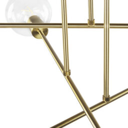 Beliani Brass 6-Light Open-Frame Ceiling Lamp, Matt Brass Tone, 33 Cm Diameter - thumbnail 4