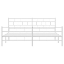 Berkfield Metal Bed Frame With Headboard And Footboard White 200X200 Cm - thumbnail 5