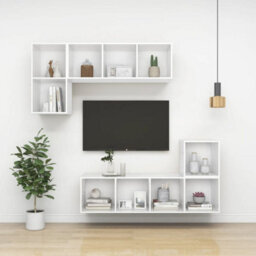 Berkfield Wall-Mounted Tv Cabinet White 37X37X107 Cm Engineered Wood - thumbnail 8