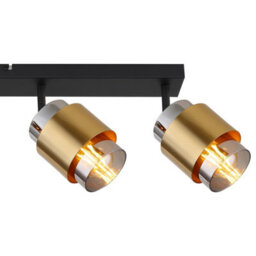 Luminosa Lighting Luminosa Milley Ceiling Spotlight Bar Matt Black Smoke Glass Shade 4X E27 - thumbnail 5