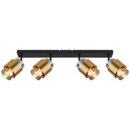 Luminosa Lighting Luminosa Milley Ceiling Spotlight Bar Matt Black Smoke Glass Shade 4X E27 - thumbnail 3