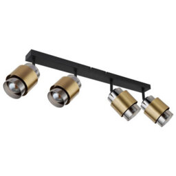 Luminosa Lighting Luminosa Milley Ceiling Spotlight Bar Matt Black Smoke Glass Shade 4X E27 - thumbnail 2