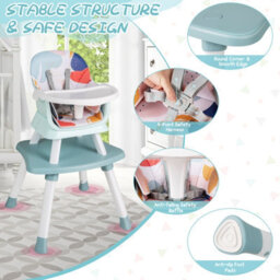 Costway 6-In-1 Baby High Chair Convertible Infant Feeding Chair-Colorful - thumbnail 8
