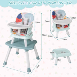 Costway 6-In-1 Baby High Chair Convertible Infant Feeding Chair-Colorful - thumbnail 2