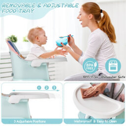 Costway 6-In-1 Baby High Chair Convertible Infant Feeding Chair-Colorful - thumbnail 3