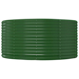 Berkfield Garden Planter Green 140X140X68 Cm Powder-Coated Steel - thumbnail 3