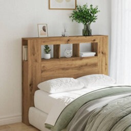 Berkfield Led Headboard Artisan Oak 120X18.5X103.5 Cm Engineered Wood - thumbnail 4