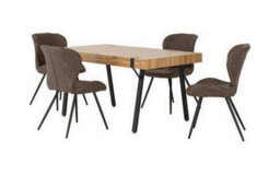 Seconique Treviso Dining Set With Quebec Chairs - Light Oak Effect/black/brown Faux Leather - thumbnail 2