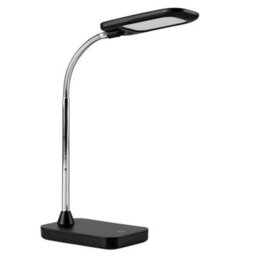 Valuelights Polaris Modern Gloss Black And Chrome 5W Led Touch Dimmer Adjustable Task Desk Lamp - thumbnail 1