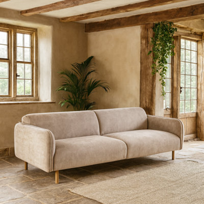 Wyld Haus Cambridge 3-Seater Upholstered Sofa In Fay Beige Fabric - image 1