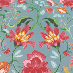 Wylder Nature Claudia Floral Duck Egg Blue Outdoor Cushion Cover - thumbnail 4