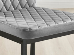 Furniturebox Uk Giovani 6 Black Dining Table & 6 Grey Velvet Milan Black Leg Chairs - thumbnail 9