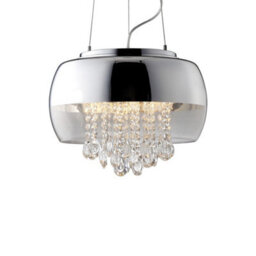 Milagro Luna Pendant 40Cm 3Xe14 Designer Light Crafted From A Chrome Fitting And Glass Shades With Suspended Crystals - thumbnail 3