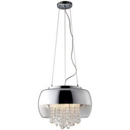 Milagro Luna Pendant 40Cm 3Xe14 Designer Light Crafted From A Chrome Fitting And Glass Shades With Suspended Crystals - thumbnail 5
