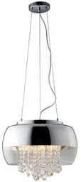 Milagro Luna Pendant 40Cm 3Xe14 Designer Light Crafted From A Chrome Fitting And Glass Shades With Suspended Crystals - thumbnail 9