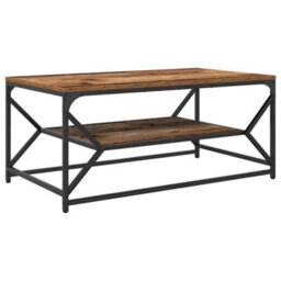 Berkfield Coffee Table With Shelf - Old Wood, 90X50X40 Cm, Engineered Wood - thumbnail 2