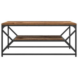 Berkfield Coffee Table With Shelf - Old Wood, 90X50X40 Cm, Engineered Wood - thumbnail 5