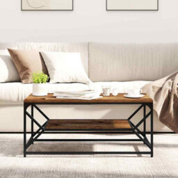 Berkfield Coffee Table With Shelf - Old Wood, 90X50X40 Cm, Engineered Wood - thumbnail 4
