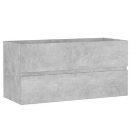Berkfield Sink Cabinet With Built-In Basin Concrete Grey Engineered Wood - thumbnail 8