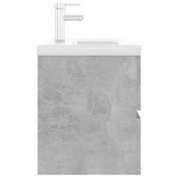Berkfield Sink Cabinet With Built-In Basin Concrete Grey Engineered Wood - thumbnail 5
