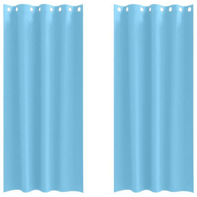 Berkfield Modern Curtains With Curtains 2 Pcs Light Blue 245 X 140 Cm Polyester - image 1
